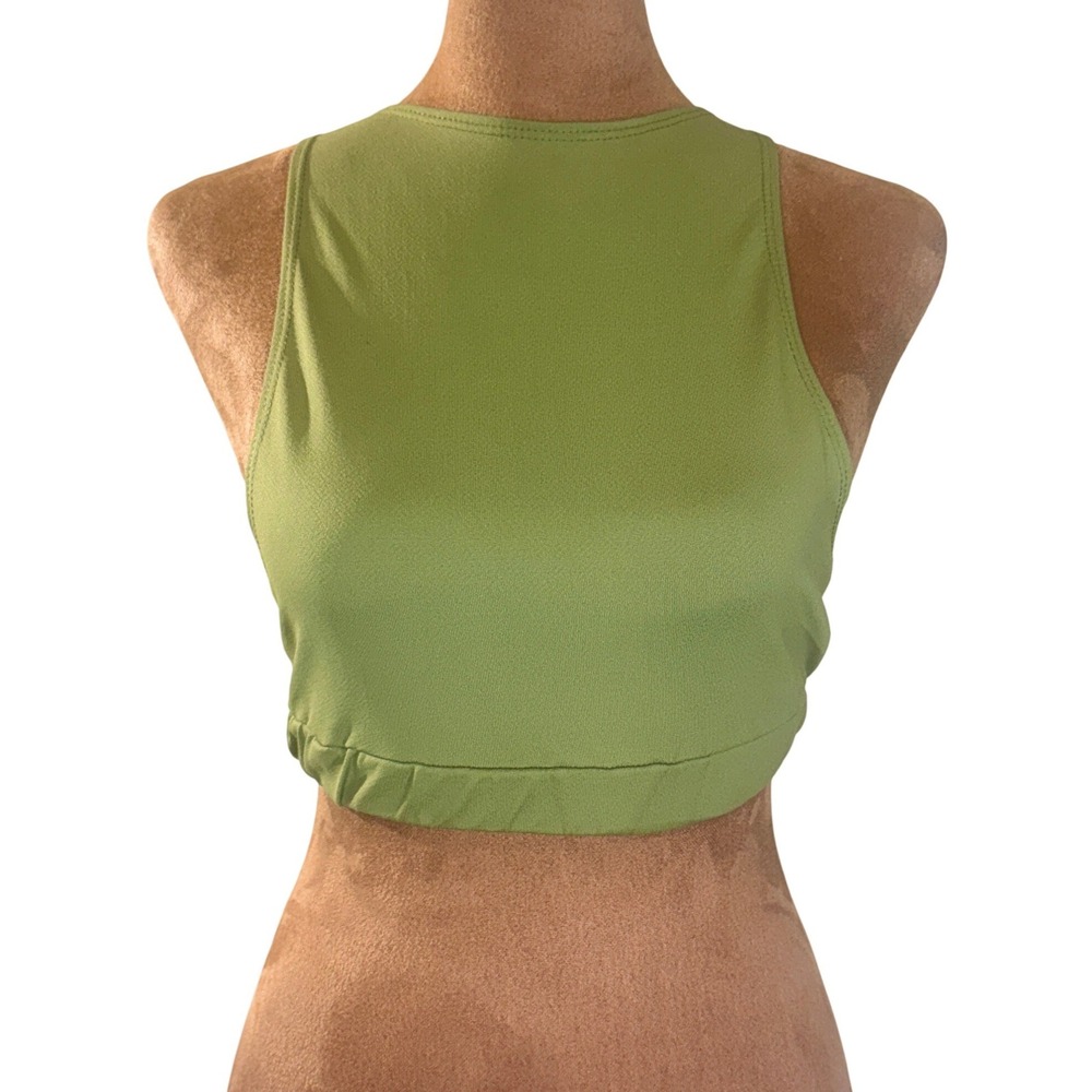 Fashionâ Nova Swim Top Women's Medium Olive Green Crisscross Back Bikini NWOT
